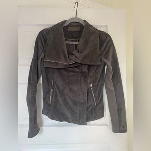 Blank nyc dark gray faux suede jacket. Can be worn several different ways